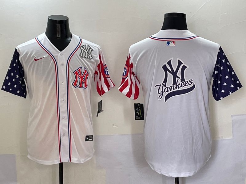 Men New York Yankees Blank White a generation of national flags Jointly Name 2025 Nike MLB Jersey style 19